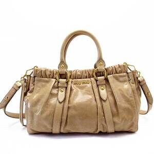 Miu Miu MIUMiu Miu Handbag Crossbody Shoulder Bag Beige Tan Gold Leather